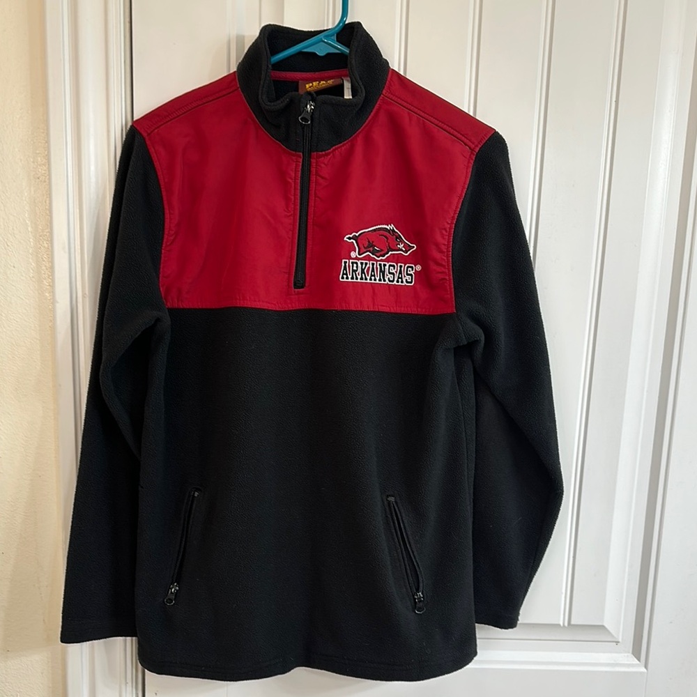 Arkansas Razorbacks Red and Black Quarter-Zip Pullover